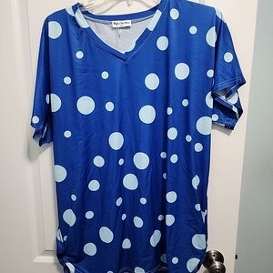 Blue Polka Dot Women's Blouse